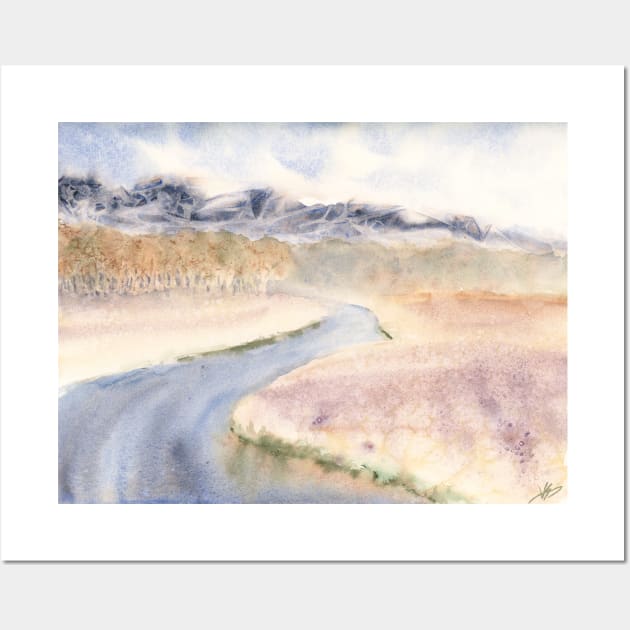 Tundra River Watercolor Painting Wall Art by venglehart